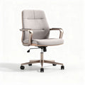 Bureaustoel met verstelbare hoogte in lichtgrijs stof en metalen armleuning 60 x 60 x 90cm