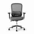 Ergonomische bureaustoel met mesh rugleuning en verstelbare armleuningen 60 x 60 x 95cm zwart grijs