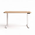 In hoogte verstelbaar bureau 120 x 60 x 75cm met houten blad en metalen basis