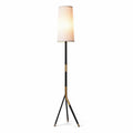 Vloerlamp met een zwarte stijlpijp en een witte lampenkap van 20 x 20 x 150cm
