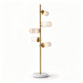 Staande lamp van metaal en glas met vier lampenkappen 150 x 30 x 30cm