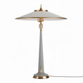 Tafellamp van metaal met gouden accenten en een witte kap 30 x 30 x 60cm