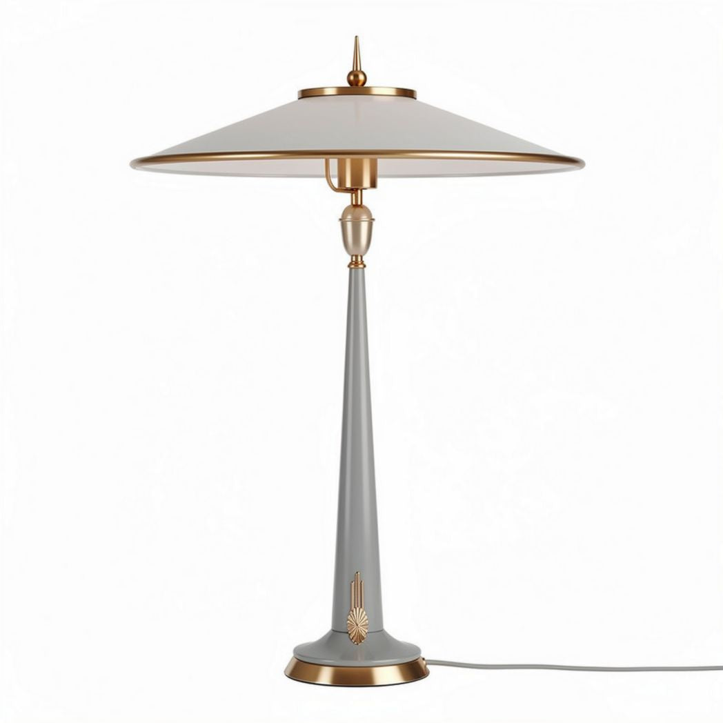 Tafellamp van metaal met gouden accenten en een witte kap 30 x 30 x 60cm