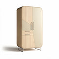 Houten kast met spiegeldeuren en twee lades 80 x 40 x 180cm