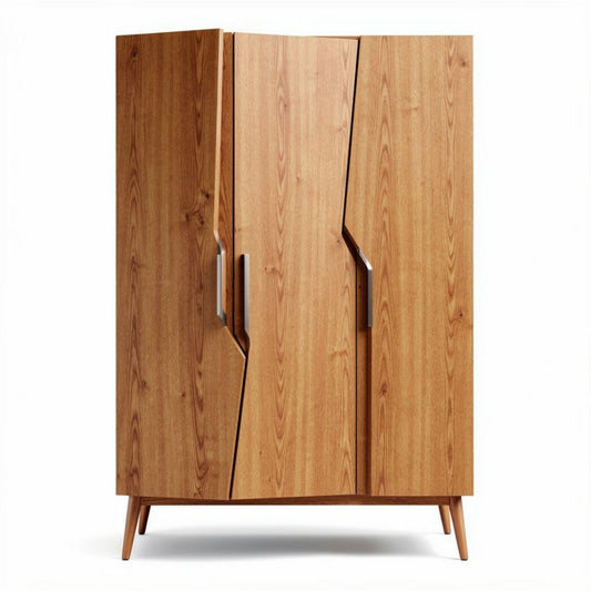Houten kast met drie deuren en een moderne uitstraling 180 x 90 x 60cm