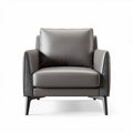 Lederen fauteuil in grijs met afmetingen 80 x 80 x 85cm