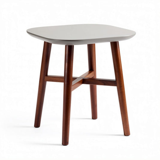 Tafel van hout met een grijs blad afmetingen 40 x 40 x 45cm